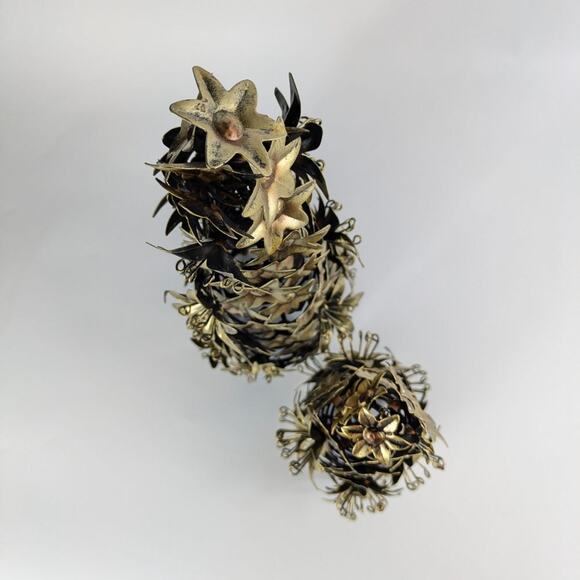 Extra Large Christmas Tree Holiday Centerpiece Decor Set 2 Gold Flowers Bronze - Picture 7 of 13